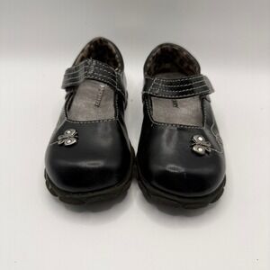 ✨3 for $15 Newberry Briana Girls Black Butterfly Mary Jane Shoes Size 7M Hook